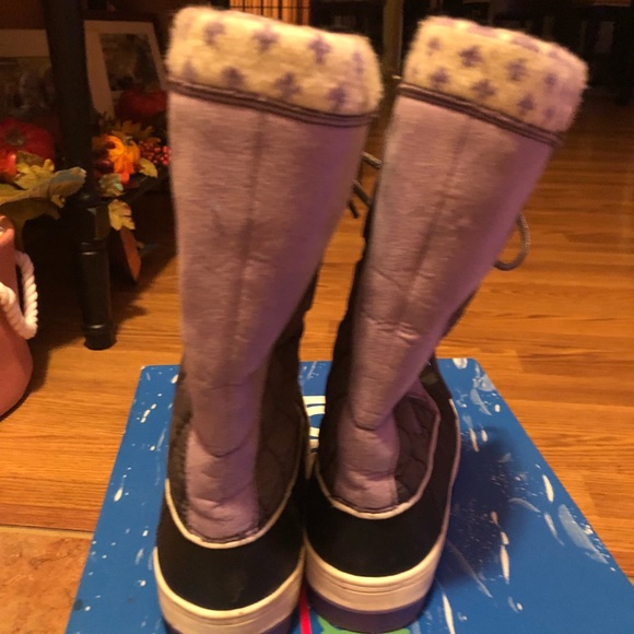 Girls Purple Totes Winter Boots Gently Used SZ 3 - Picture 3 of 8